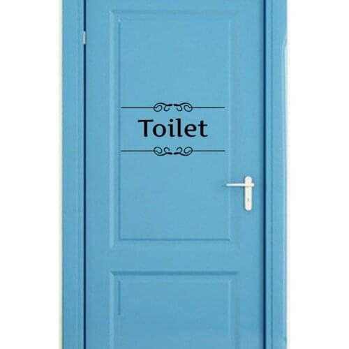 Toilet Quotes Sign Door Sticker Custom Name Bathroom Decal Art Vintage Washroom Decoration Wall Art Mural Vinyl Decor S-55