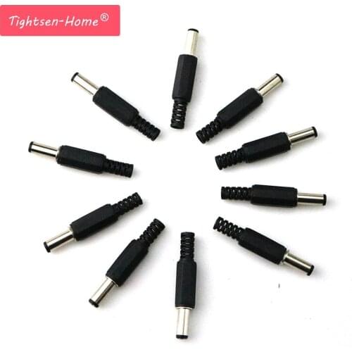 Wholesale 10pcs 5.5*2.1 DC Power Male Plug Adapter DC Jack Plug Jack Connector CCTV Cameras Socket Adapter factory Outlet 1pack