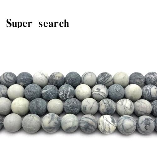 Wholesale Black Network Stripes Froste Natural Stone loose Beads For Jewelry Making DIY Bracelet Necklace6mm 8mm 10mm Strand15