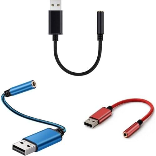 USB to 3.5mm Headphone Jack Audio Adapter,External Stereo Sound Card for PC, Laptop, for PS4,for Mac Etc (0.6 Feet)