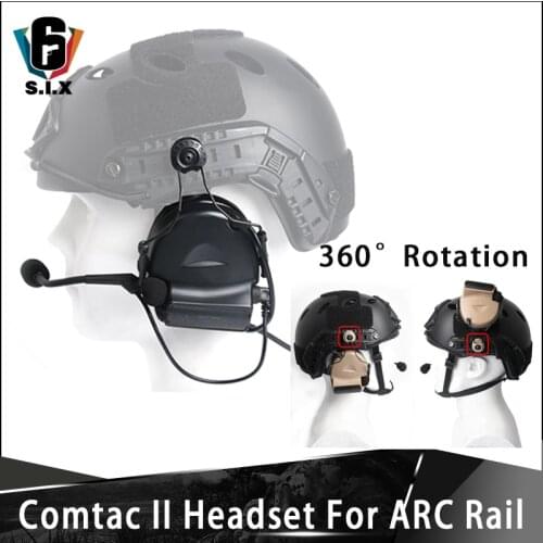Tactical Comtac II Headset Noise Reduce Function Airsoft Earphone Comtac II For ARC Rail With Helmet Adapter