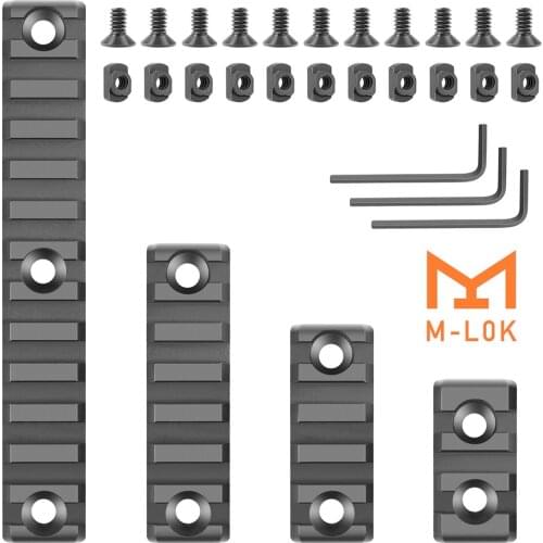 Tactical 3/5/7/13 Slots 21mm M-lok Picatinny Rail Set for Mlok Handguard AR15 Rifle Scope Mount Base Rail Hunting Gun Accessory