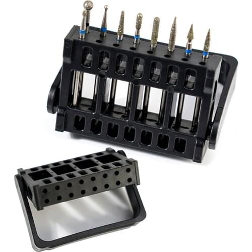 TD75 Solid-color Manicure Head Portable Storage Holder 16-Holes Insert Head Tool Box For Grinding Head Nail Treatments Nail Art