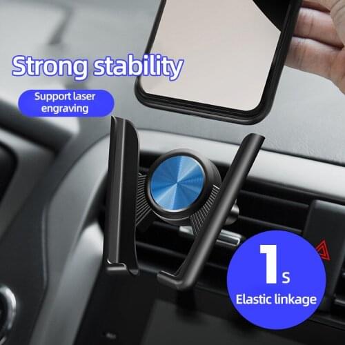 Car Mobile Phone Holder Phone Navigation Bracket Air Outlet Gravity Telescopic Suction Cup Phone Clip for IPhone X 11 12 Xiaomi