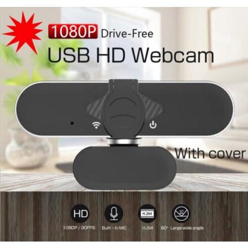 1080P HD Webcam With Microphone, USB Drive-Free Plug-And-Play, Suitable For Online Teaching Video Conference