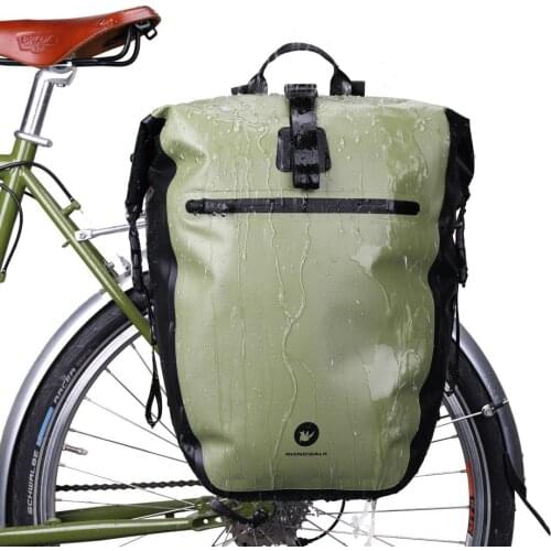 Rhinowalk Waterproof Bicycle Bags MTB Road Bike Rear Rack Saddle Bag Cycling Rear Seat Bag Outdoor Travel Shoulder Bag 25L-27L