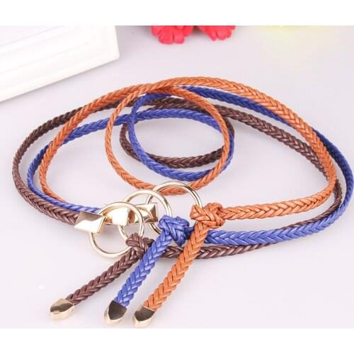 Womens Belt Skirt Skirt Waist Retro Fashion Thin Simple Round Buckle Belt Braided Belt Female Belt Width Buckle Length Style
