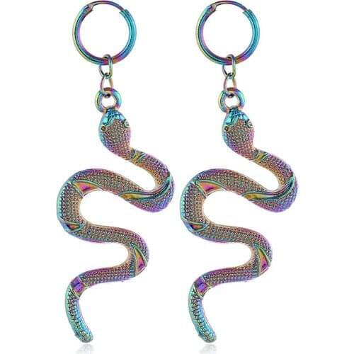 Colorful Serpentine Snake Earrings Hanging for Women Cool Punk Animal Snake Earring Fashion Womens Earrings Jewelry 2020 New