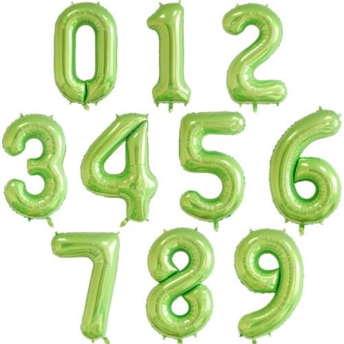 1pcs 40inch Avocado Green Foil Number Balloons New Digital Helium Globos Baby Shower Birthday Party Wedding Decoration Supplies