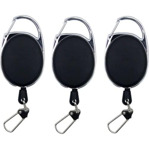 1 PC Retractable Pull Key Ring Chain Clips Card Holder Fly Fishing Tool Retractable Reel Anglers Badge Holder Fishing Tackles
