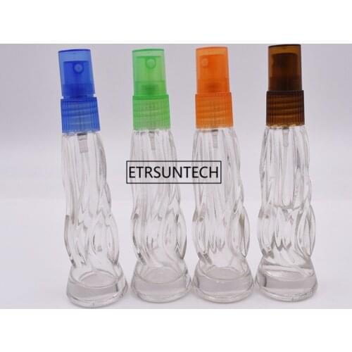 100pcs 15ML Clear glass perfume bottles with Colorful Cap ,Beautiful Empty glass Spray Cosmetic Refillable Bottle F2458