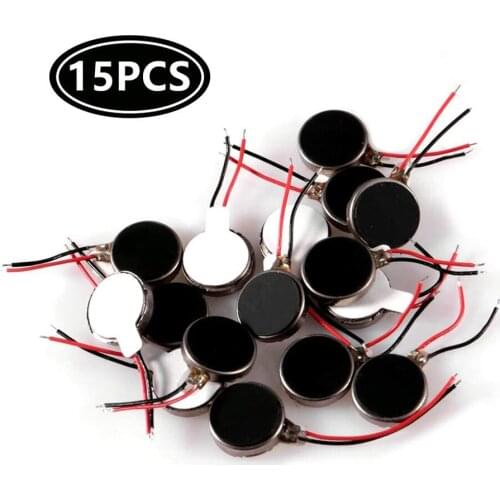 15 PCS 10mmx2mm Mini Vibration Motors Flat Coin Button-Type Micro DC Vibrating Motor for Mobile Cell Phone