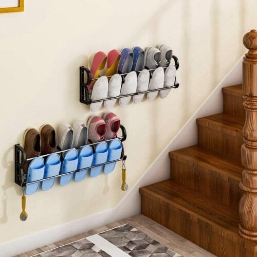 2-Pack over the Door Shoe Rack Wall Hanging Door Shoe Rack Organizer Adhesive Shoe Organizer Wall Mounted with S-Shape