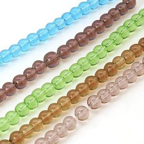 20 strands (Approx 1600pcs) about 4mm in diameter Mixed Color Round Glass Beads Spacer Bead hole: 1mm for DIY Jewelry Bracelet