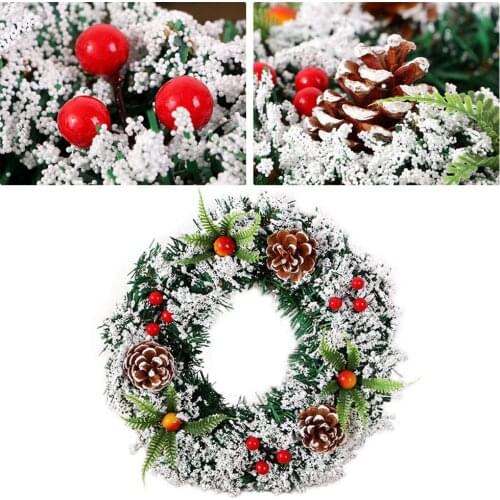 20cm Wall Hanging Christmas Wreath Decoration For Xmas Party Door Garland Ornament Home Decor Holiday Accessories