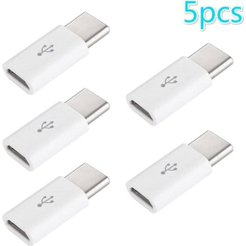5 PCS Exquisite Small Micro To USB-C Type-C USB 3.1 Data Charging Adapter Convenient General For Smart Product 2 Colors