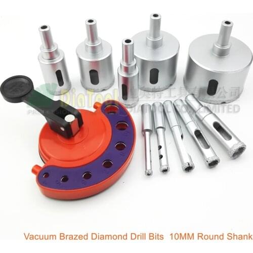 DIATOOL 10pcs/set Diamond Vacuum Brazed Drilling Core Bits With Plastic Positioner Drill Bit Hole Saw For Granite Marble Ceramic