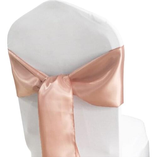 Free Shipping Pack Of 100 Satin Chair Sash Bow Ties for Wedding Party Event Chair Decoration