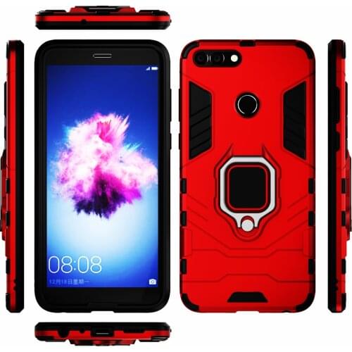 Phone Holder Ring Case For Huawei P Smart 5.65inch Shockproof Cover For Huawei P Smart 2018 FIG-LX1 PSmart FIG-LA1 FIG-LX2 LX3