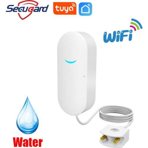 SECUGARD WiFi Water Level Sensor Flood Leak Detector Water Alarm Leakage Alarm Tuya Smart Life APP Push Message Security System