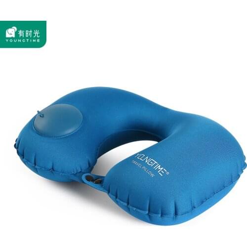 Travel Pillow Neck Cervical Pillow Aircraft Cushion Air Blowing Travel Portable Press Automatic Inflatable U Pillow