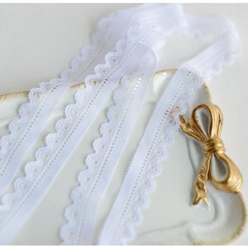 5 Meters/lot 18mm Width White Elastic Lace trim Sewing Garment/Clothes/Bra Accessories Stretch Lace Band Fabric