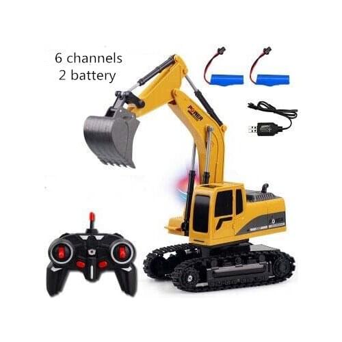 RC Excavator Toy Rechargeable Simulated Excavator Gift RC Car 2.4Ghz Engineering Car Remote Control Car Off-Road Kids Boy Gift