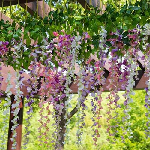 Wisteria Flowers Plant Artificial Plant Fake Flower Artificial Flower Decoration Flower Hanging Garland Wedding Arch Decoration