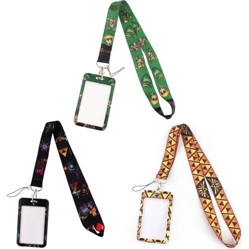 JF865 Cartoon Game Lanyard High Quality Card Cover ID Badge Case Bank Credit Card Student Business Card Badge Holder Accessories