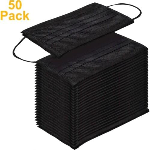 50pcs Disposable Masks Dustproof Face Mask With Elastic Earloop Fashion Black Mask For Kids Halloween Cosplay masque маска