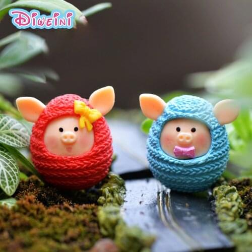 Lover Piggie model Miniature Pig Cartoon Animal figures Girl Boy Play House toys anime Figurine baby home decoration PVC craft
