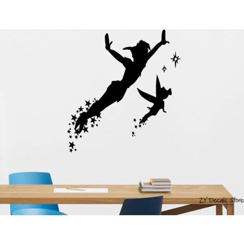 Peter Pan Wall Decal Cute Cartoon Wall Sticker For Nursery Kids Baby Bedroom Vinyl Stickers Decor Dreams Kids Mural L485