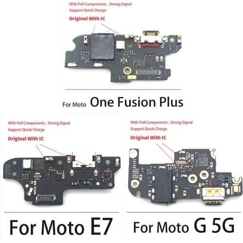 Original New USB Charging Port Connector Dock With Mic Microphone Flex Cable For Moto G 5G / One Fusion Plus / E7