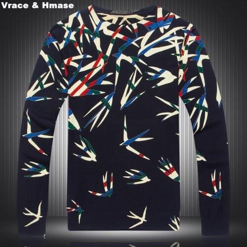 Chinese style personalized Swallow pattern printing boutique sweater 2016 Autumn&Winter new fashion quality pullover sweater men
