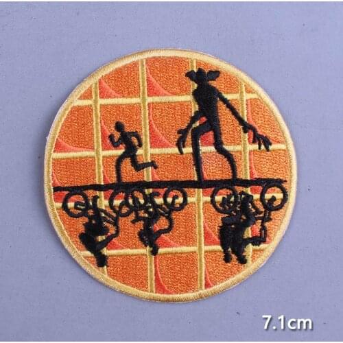 Embroidery Patch Stranger Things Iron on Patches On Clothes Stickers Movie Embroidery Badges Stripe On Cloth Patch Appliques