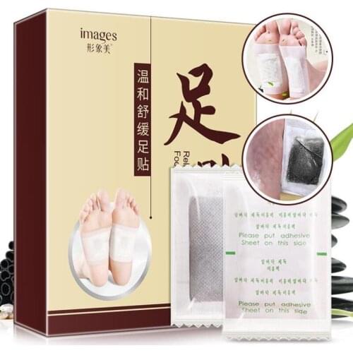 10pcs Tradition Chinese Medicine Detox Foot Patch Bamboo Vineger Wormwood Improve Sleep Slimming Foot Care Pad
