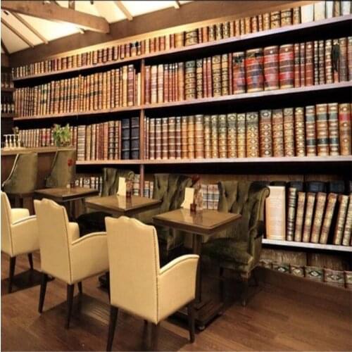 Custom 3D Nostalgic Retro Bookshelf Photo Wallpapers for Living Room Bedroom Background Decor Mural Wallpaper Papel De Parede 3d