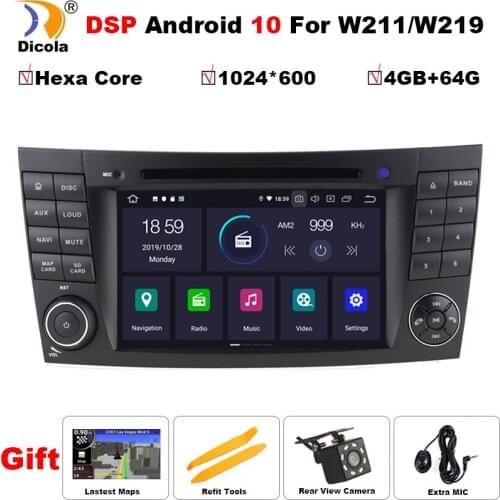 PX6 DSP 4+64G Hexa Core Android 10 IPS Touch Screen Car DVD Player For Mercedes Benz E-Class W211 E200 E220 E300 E350 Wifi Radio