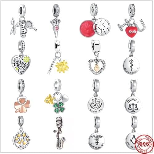 Hot Sale 100%925 Sterling Silver Constellation Comb Charm Beads Fit Original Pandora charms Bracelet For Women DIY Jewelry