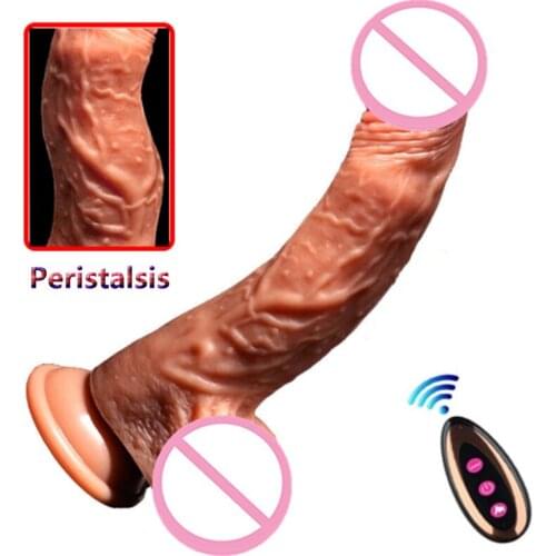 Silicon penis Wireless Remote Control Vibrator Peristalsis Dildo Realistic vibration G spot Masturbator Adult Sex Toys for Woman