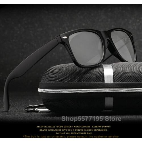 2020 Men Square Photochromic Sunglasses Women Polarized Chameleon Sun glasses Black Clear Driving Gafas de sol
