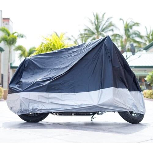 All Season Black Waterproof Sun Motorcycle Cover Fits up to 116" Motors For XX Large & Lockholes