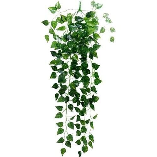 Yapay Çiçek 9 Dal Sarkan Sarmaşık Sarı Yeşil yapay bitki parti düğün süsleme bahçe dekor