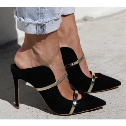 Moraima Snc Sexy Pointed Toe High Heel Shoes Black Cutouts Thin Heels Pumps Woman Fashion Party Dress Shoes