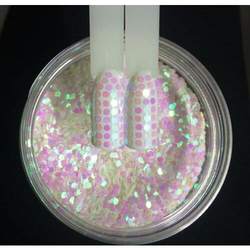 100g WHOLESALE PINK AURORA SEQUINS Circle Mermaid Round Sequins 3D Nail Art Pigment Nail Glitter Decoration SUPER SHINING EFFECT