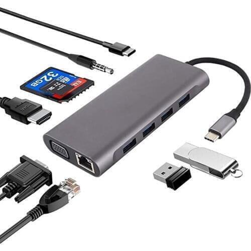 11 in 1 Microsoft Surface Usb Hub Ethernet Macbook Charge Power Adapter 3.1 Type C Card Reader Usb-C Docking Station