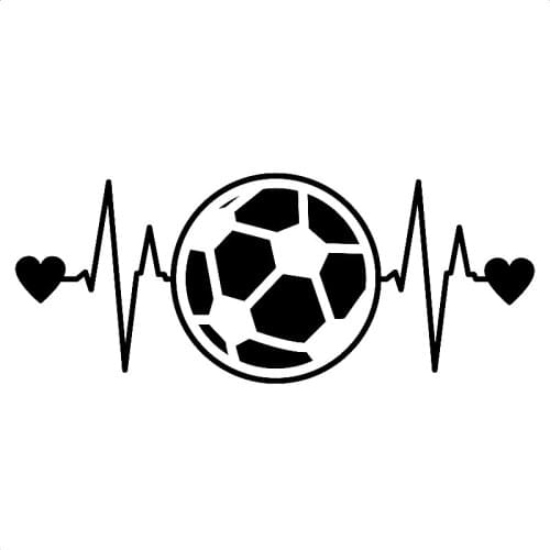 16*6.5cm Soccer Ball Heartbeat Vinyl Decal Sticker Funny Car Window Bumper Novelty JDM Drift Vinyl Decal Sticker