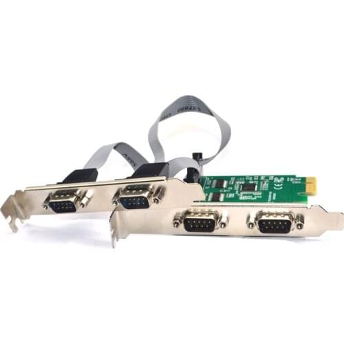 4 Port Serial PCI Express Expansion Card RS232 Com 9 Pin Serial Card PCIE Riser Converter Adapter for Windows Linux AX99100 Chip