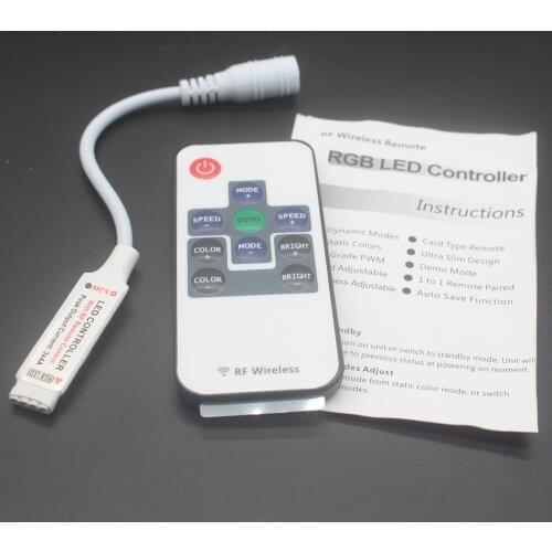 50pcs/lot Mini DC12V Led Controller Dimmer 12A Wireless RF Remote to Control Single Color Strip Lighting 3528 5050 led strip