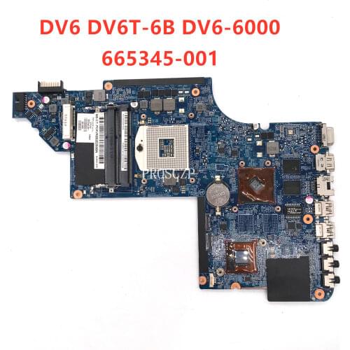 Free shipping For DV6 DV6T-6B DV6-6000 Laptop motherboard 665345-001 665345-501 665345-601 100% working well